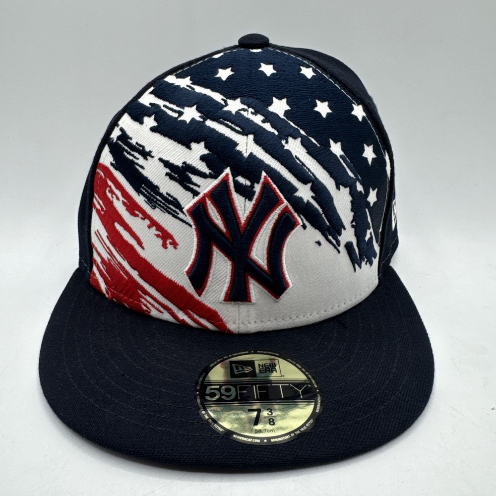 New York Yankees New Era 2022 Stars & Stripes 4th of July 59FIFTY Hat Size 7 3/8
